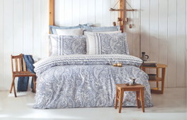 L'essentiel linge de maison Juego de funda de edredón Paisley - Blue, 160 x 220 cm
